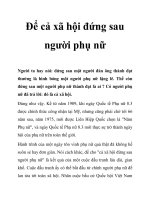 Để cả xã hội đứng sau người phụ nữ 