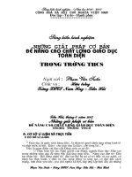 Những Giải Pháp Cơ Bản Để Nâng Cao Chất Lượng Giáo Dục Toàn Diện