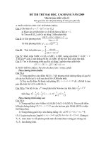 đế và đáp án thi thử khối A 09 môn toán