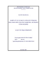 Nghiên cứu sự gắn bó của nông dân với ruộng đồng trong bối cảnh công nghiệp hoá đô thị hoá ở tỉnh thái bình 