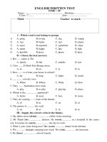 Tiếng anh 7-bài số 1