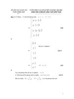 Đáp án thi tuyển vào lớp 10 (TT Huế)