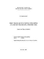 [Luận văn]thực trạng quản lý rừng cộng đồng của huyện thanh sơn, tỉnh phú thọ 