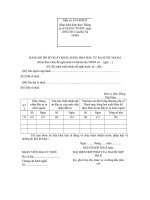 BẢNG KÊ HỒ SƠ XUẤT KHẨU HÀNG HOÁ ĐẦU TƯ RA NƯỚC NGOÀI