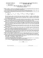 Đề thi HSG Tỉnh Nghệ An môn hóa