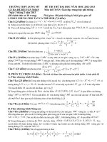 ĐỀ THI THỬ đại học năm học 2012 2013   TRƯỜNG THPT LONG mỹ 