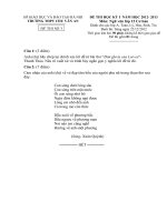 ĐỀ THI HỌC KỲ I  NĂM HỌC 2012- 2013 Môn Ngữ văn lớp 12 Cơ bản TRƯỜNG THPT CHU VĂN AN