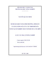 Đánh giá khả năng sinh trưởng, sinh sản và sản lượng sữa của các nhóm bò sữa nuôi tại xí nghiệp chăn nuôi bò sữa cầu diễn 