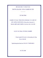 Nghiên cứu đặc tính nông sinh học của một số mẫu giống mướp đắng (momordica charantica l) trồng tại gia lâm   hà nội 