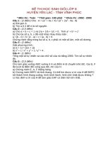 ĐỀ THI HỌC SINH GIỎI TOAN 8 HUYỆN YÊN LẠC - TỈNH VĨNH PHÚC