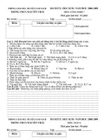 Tổng đề thi các môn Học Kỳ II năm 2008-2009