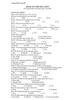 Đề trắc nghiệm Hóa 9