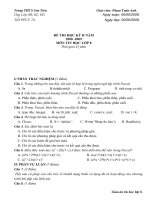 Tiết 70. Đề ĐẤp ÁnKiểm Tra HKII.