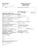 Đề kiểm tra học kì I Tin 11