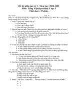 Đề thi ĐK3 ( Toán, TV ) Lớp 5: 2008 - 2009