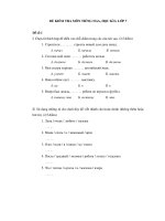 ĐỀ KIỂM TRA MÔN TIẾNG NGA, HỌC KÌ I, LỚP 7 ĐỀ SỐ 1