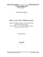 Hoàn thiện công tác kế toán nguyên vật liệu tại công ty cổ phần dệt may hoàng thị loan 