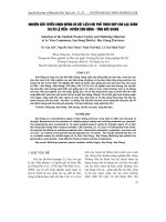 NGHIÊN CứU TUYểN CHọN GIốNG Và VậT LIệU CHE PHủ THíCH HợP CHO LạC XUÂN TạI xã Lệ VIễN - huyện SƠN ĐộNG - tỉnh BắC GIANG