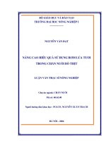 Nâng cao hiệu quả sử dụng rơm lúa tươi trong chăn nuôi bò thịt 