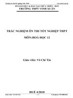 TRẮC NGHIỆM ôn THI tốt NGHIỆP THPT môn HOÁ học 12 
