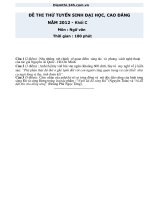 ĐỀ THI THỬ TUYỂN SINH ĐẠI HỌC, CAO ĐẲNG NĂM 2012    Môn : Ngữ văn 