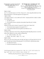 ĐỀ THI HỌC KỲ I  NĂM HỌC 2012- 2013 Môn Hoá học lớp 10 Cơ bản TRƯỜNG THPT CHU VĂN AN