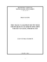 Thực trạng và giải pháp chủ yếu nhằm chuyển dịch cơ cấu kinh tế nông thôn ở huyện văn giang, tỉnh hưng yên 