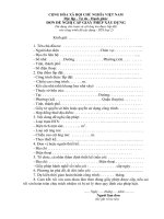 ĐƠN ĐỀ NGHỊ CẤP GIẤY PHÉP XÂY DỰNG