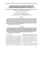 CHẨN ĐOÁN HỘI CHỨNG RỐI LOẠN HÔ HẤP VÀ SINH SẢN (PRRS) Ở LỢN CON CAI SỮA BẰNG KỸ THUẬT BỆNH LÝ VÀ KỸ THUẬT RT - PCR