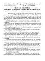 BÁO CÁO GIÁO DỤC BẢO VỆ MÔI TRƯỜNG TRONG MÔN GDCD