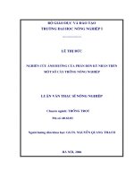 Nghiên cứu ảnh hưởng của phân bón kỳ nhân trên một số cây trồng nông nghiệp 