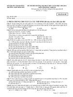 ĐỀ THI BỒI DƯỠNG ĐẠI HỌC ĐỢT I NĂM HỌC 2010-2011 MÔN:SINH HOC; KHỐI B