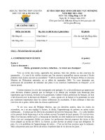 ĐỀ THI CHỌN HỌC SINH GIỎI KHU VỰC MỞ RỘNG NĂM HỌC 2011- 2012 MÔN TIẾNG PHÁP LỚP 10