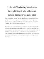 5 câu hỏi marketing mobile cần được giải đáp trước khi doanh nghiệp tham dự vào cuộc chơi 