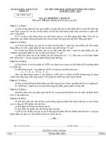 ĐỀ THI CHỌN HỌC SINH GIỎI TỈNH LỚP 9 THCS NĂM 2010-2011 MÔN SINH HỌC - SỞ GIÁO DỤC VÀ ĐÀO TẠO NGHỆ AN