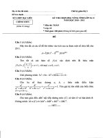 ĐỀ THI CHỌN HỌC SINH GIỎI LỚP 12 VÒNG TỈNH MÔN TOÁN NĂM 2010 - 2011