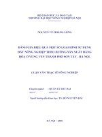 Luận văn đánh giá hiệu quả một số loại hình sử dụng đất nông nghiệp theo hướng sản xuất hàng hoá ở vùng ven thành phố sơn tây   hà 