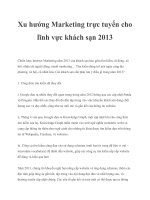 Xu hướng marketing trực tuyến cho lĩnh vực khách sạn 2013 