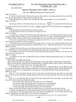 ĐỀ THI CHỌN HỌC SINH GIỎI TỈNH LỚP 12 NĂM HỌC 2011 – 2012 MÔN SINH HỌC LỚP 12 THPT - SỞ GD&ĐT NGHỆ AN