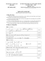 HD Chấm đề thi chuyên Toán Hưng Yên 2009