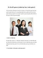 10 vấn đề quản trị nhân lực lưu ý nhà quản lý 