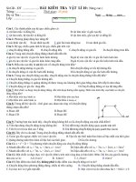 Đề KT 45 phút số 1 - VL 10 Nâng cao ( TN  + TL )