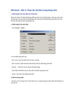 MS Excel - Bài 3: Thao tác dữ liệu trong bảng tính