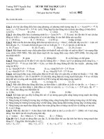 De-Dap an thi thu ĐH A 09