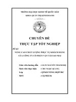 NÂNG CAO CHẤT LƯỢNG PHỤC VỤ KHÁCH HÀNG CỦA CÔNG TY CỔ PHẦN VẬN TẢI SAO MAI