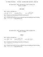 ĐỀ KIỂM TRA 1 TIẾT  GT12 CHƯƠNG 3