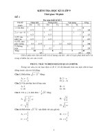 Đề kiểm tra Toán 9 HK I - Đề số 2
