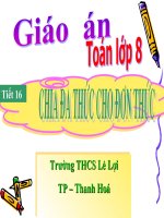 tiét 16 Chia đa thức cho đơn thức