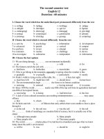 Đề Kiểm tra HK2 - có ĐA