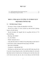 Thực trạng sản xuất kinh doanh của công ty cổ phần xuất nhập khẩu ô tô Hà Nội. 